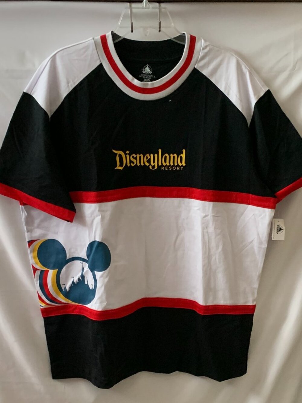 DISNEYLAND RESORT Racing Colorblock Crew Neck Tee Sz LARGE